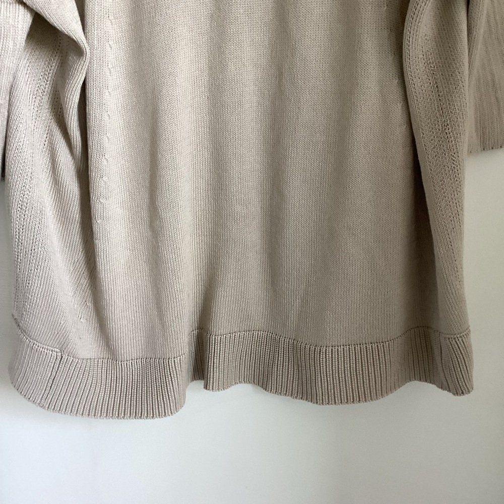 Lafayette 148 Cardigan Sweater Womens Small Tan Open Front Knit Chunky Classic - Picture 10 of 14